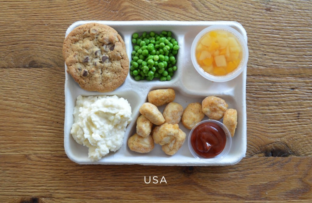 Etats Unis plateau repas école